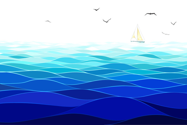  Άνευ ραφής οριζόντια θαλασσινό background - Διάνυσμα, εικόνα
