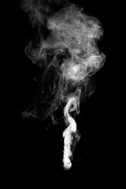 White smoke on black background - Photo, Image