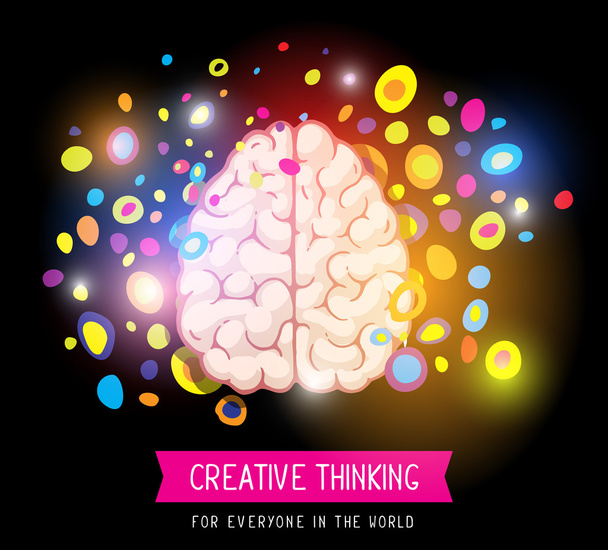 illustration of brain with abstract bubbles - Vector, imagen