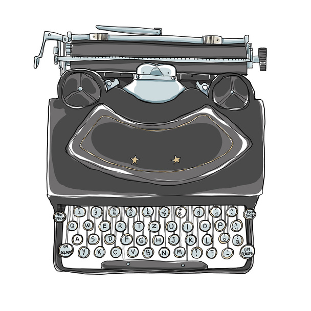 macchina da scrivere nera vintage art illustration.jpg
 - Foto, immagini
