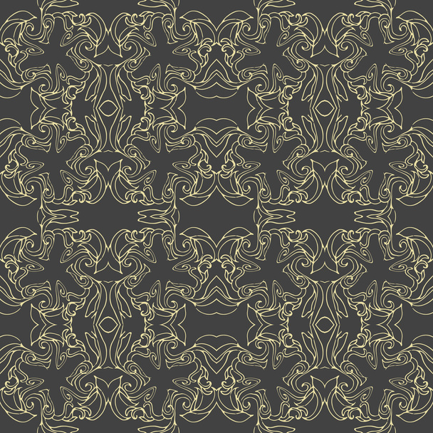 vector seamless elegant patterns on black background - Вектор,изображение