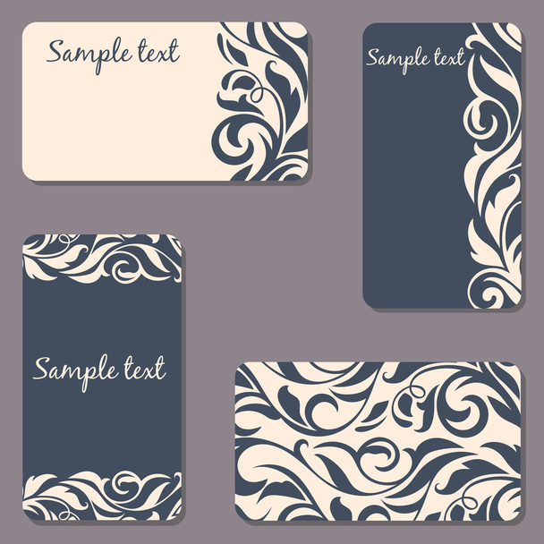 Set of business Cards. Beauty designs. Vintage cards - Vector, Image