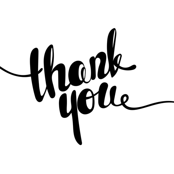 Thank you lettering. Hand written Thank you poster. Modern hand  - Vettoriali, immagini