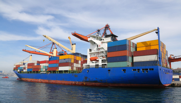 Nave container in porto - Foto, immagini