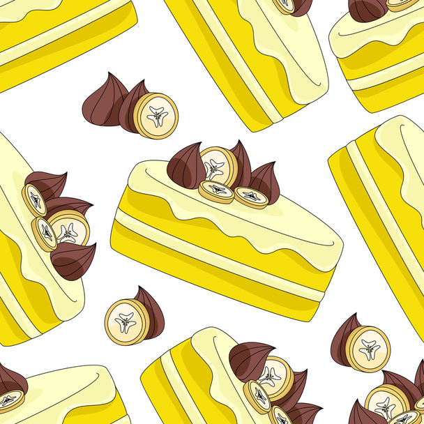 Postres de plátano con fondo crema
 - Vector, imagen