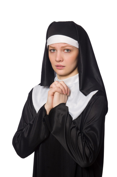 Nun isolated on the white background - Foto, afbeelding
