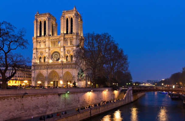 Notre Dame, a Szajna során twilight - Fotó, kép