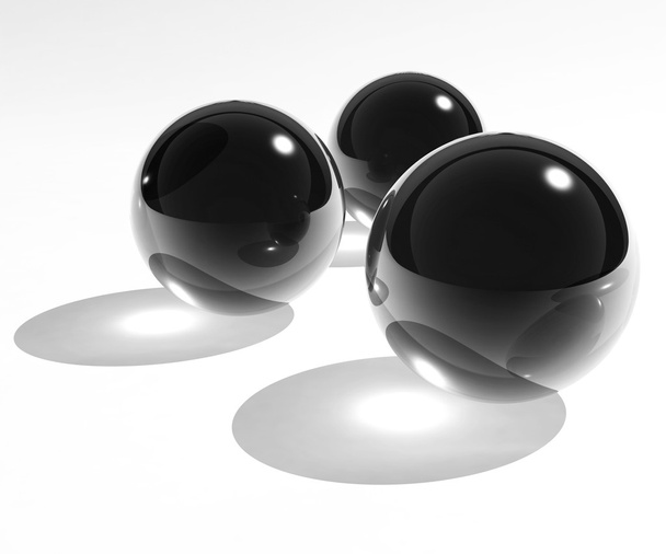 Black glass spheres - 写真・画像