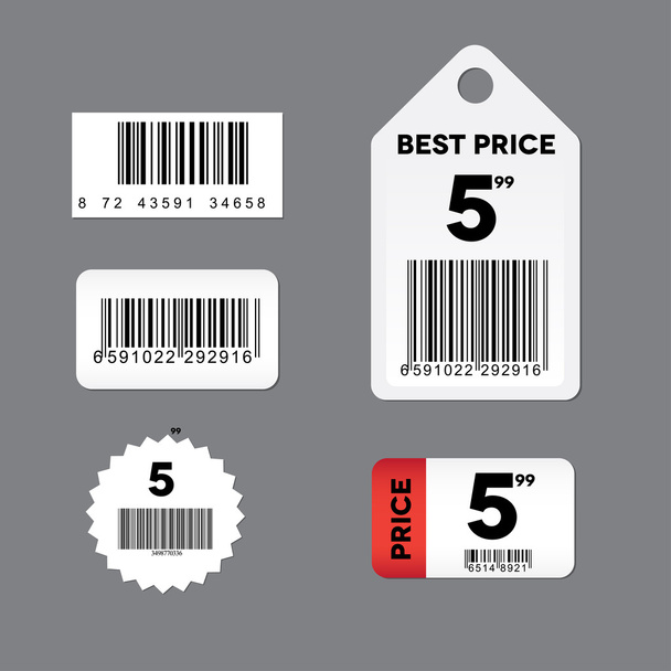 Set of barcode stickers - Wektor, obraz