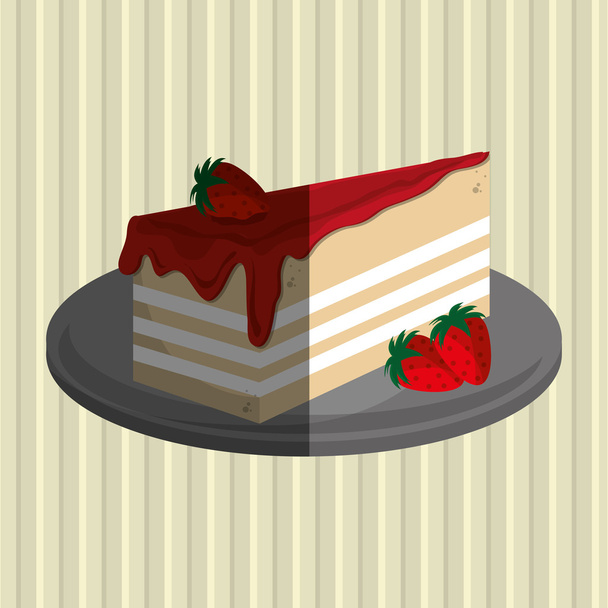 Cake icon design, vector illustration - Vetor, Imagem