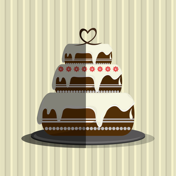 Cake icon design, vector illustration - Vector, Image
