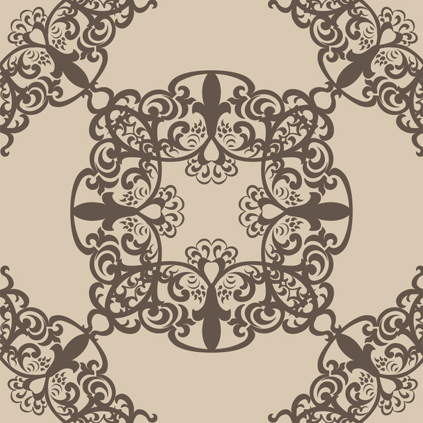 Vintage Vector lace pattern in Eastern style background - Вектор,изображение