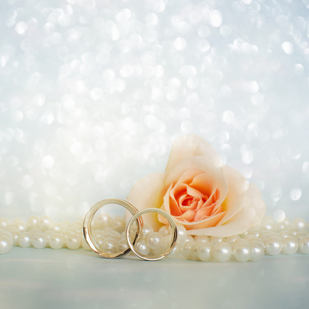 Wedding rings with pearls - Photo, Image