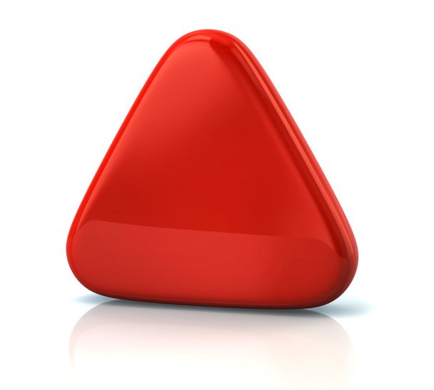 Red triangle button - Photo, Image