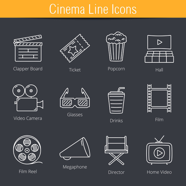 Cinema Icons Set - Вектор, зображення