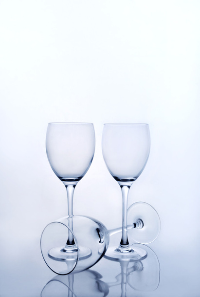 Three empty wine glasses - Fotoğraf, Görsel