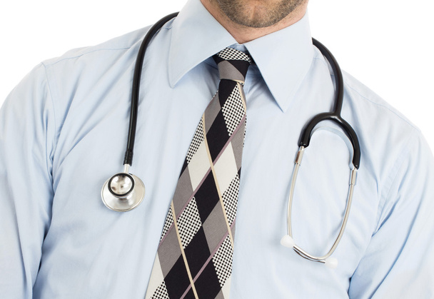 Arzt mit Stethoskop, isoliert - Foto, Bild