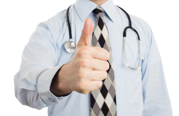 Male doctor showing thumbs up - Фото, зображення