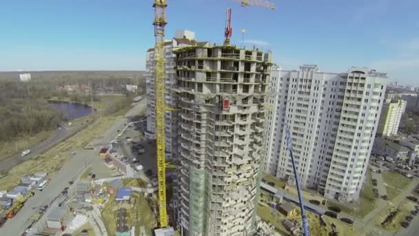 Construction site of residential complex - Footage, Video
