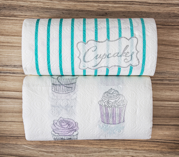 Keuken papier handdoek rollen, hygiëne thema - Foto, afbeelding
