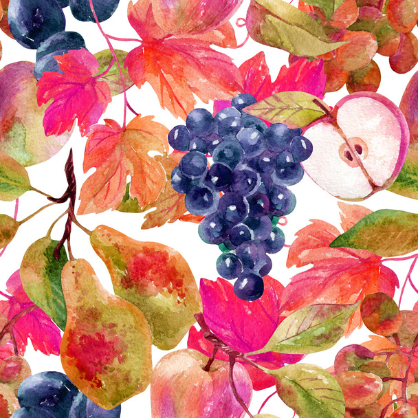 Fruits and berries seamless pattern - Фото, изображение