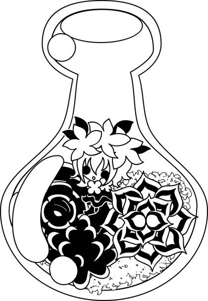 Květiny v plechovce - Vektor, obrázek