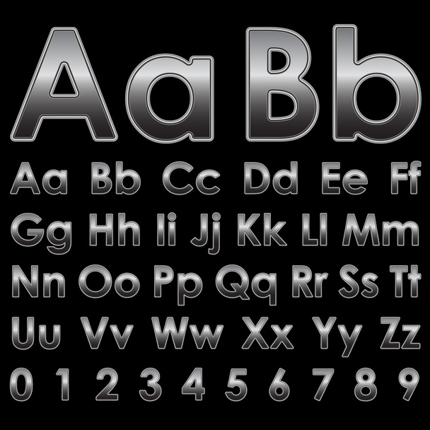 Alphabet letters on a black background - Vektor, Bild