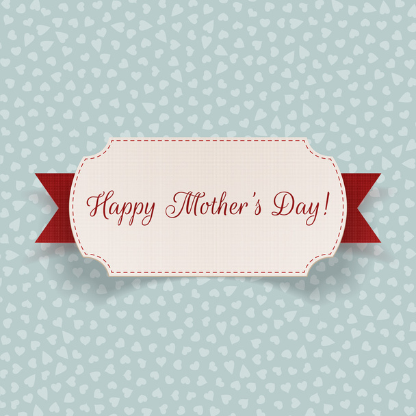 Happy Mothers Day realistic Label with Ribbon - Wektor, obraz