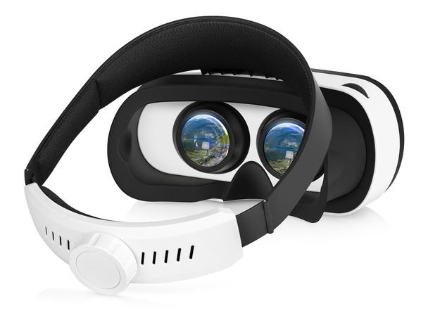 vr Virtual-Reality-Headset halb umgedreht - Foto, Bild