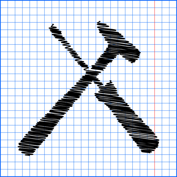 Ícone de ferramenta com efeito caneta sobre papel
 - Vetor, Imagem