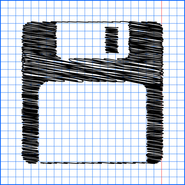 иконка вектора дискеты с эффектом пера на бумаге
 - Вектор,изображение