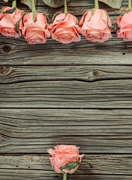 Розовые розы деревенский День Святого Валентина фоне
 - Фото, изображение