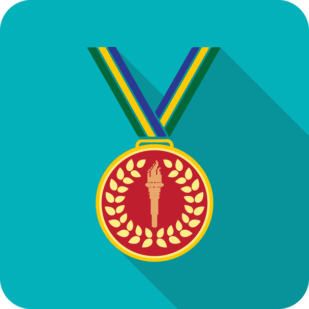 Medalla de oro con cintas
 - Vector, Imagen