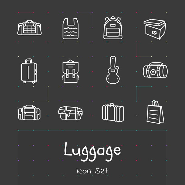 Ensemble d'icône de ligne de bagages
 - Vecteur, image