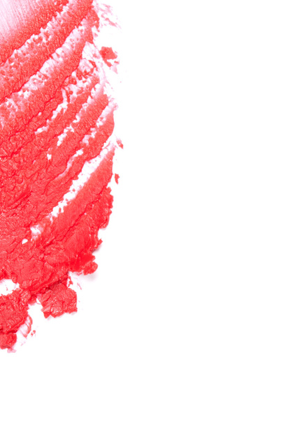Coup de rouge à lèvres (échantillon), isolé sur blanc
 - Photo, image