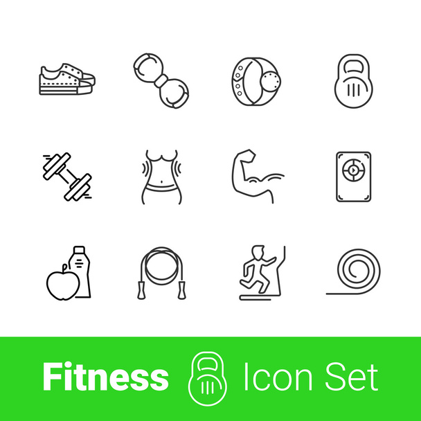 Fitness line sada ikon - Vektor, obrázek