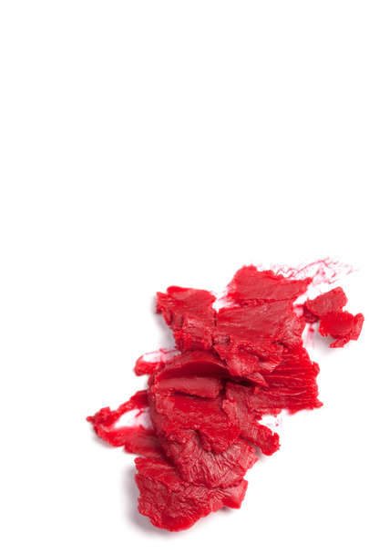 Trazo labial rojo (muestra), aislado en blanco
 - Foto, Imagen
