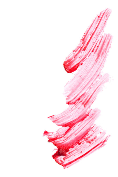 červená rtěnka tah (vzorek), izolované na bílém - Fotografie, Obrázek