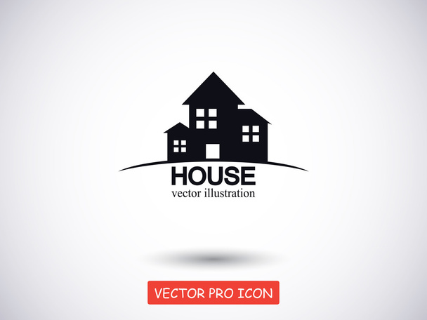 Casa icono de diseño plano
 - Vector, imagen