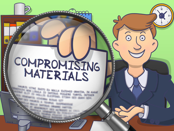 Compromising Materials through Magnifier. Doodle Style. - Photo, Image