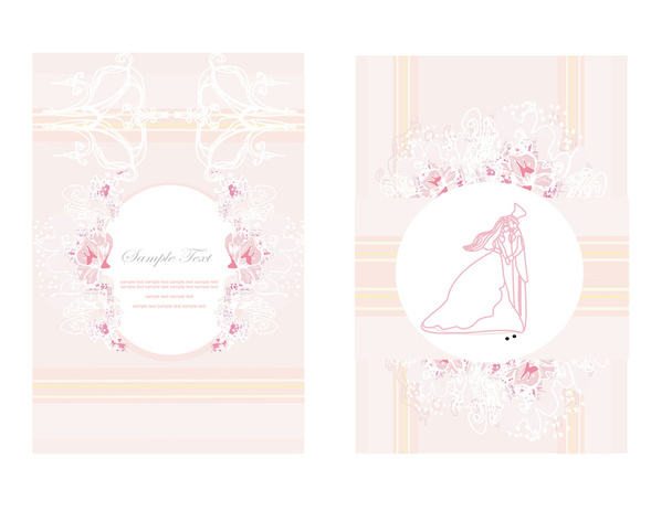 Elegant wedding invitation set - Vector, afbeelding