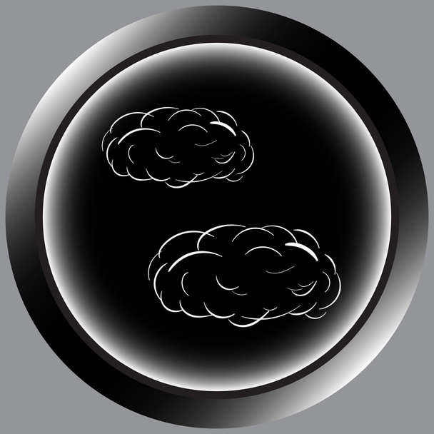 Černá ikona s mraky kontury - Vektor, obrázek