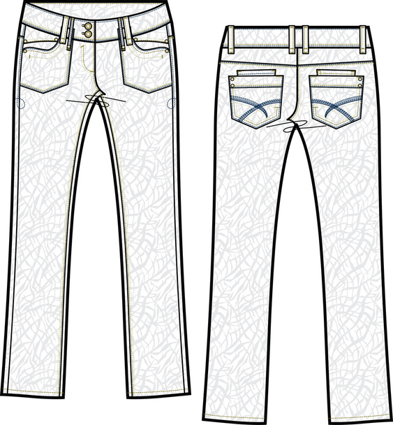 Lady skinny denim jeans - Vector, Image