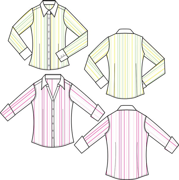 Lady fashion stripe tops - Vector, Image