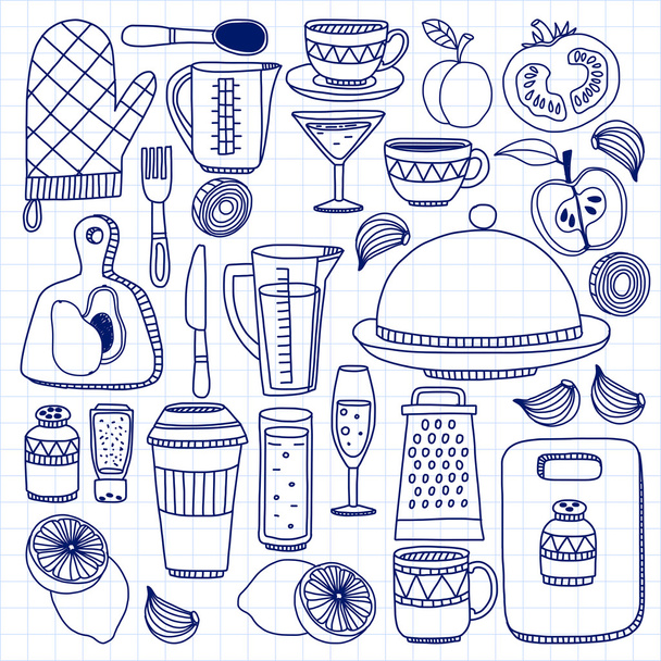 Vector doodle conjunto de artículos de cocina
 - Vector, imagen
