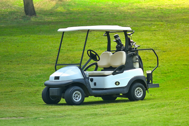 Bir golf sahasında golf arabaları - Fotoğraf, Görsel