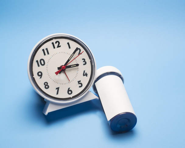 Insomnia Medication and Alarm Clock - Foto, imagen