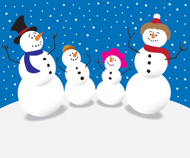 Sarjakuva lumiukko perhe
 - Vektori, kuva
