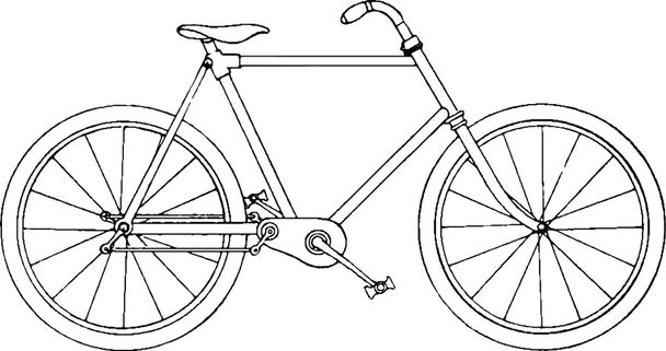 Vintage çizim Bisiklet - Fotoğraf, Görsel