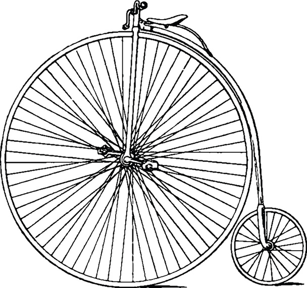 Vintage rajz kerékpár - Fotó, kép